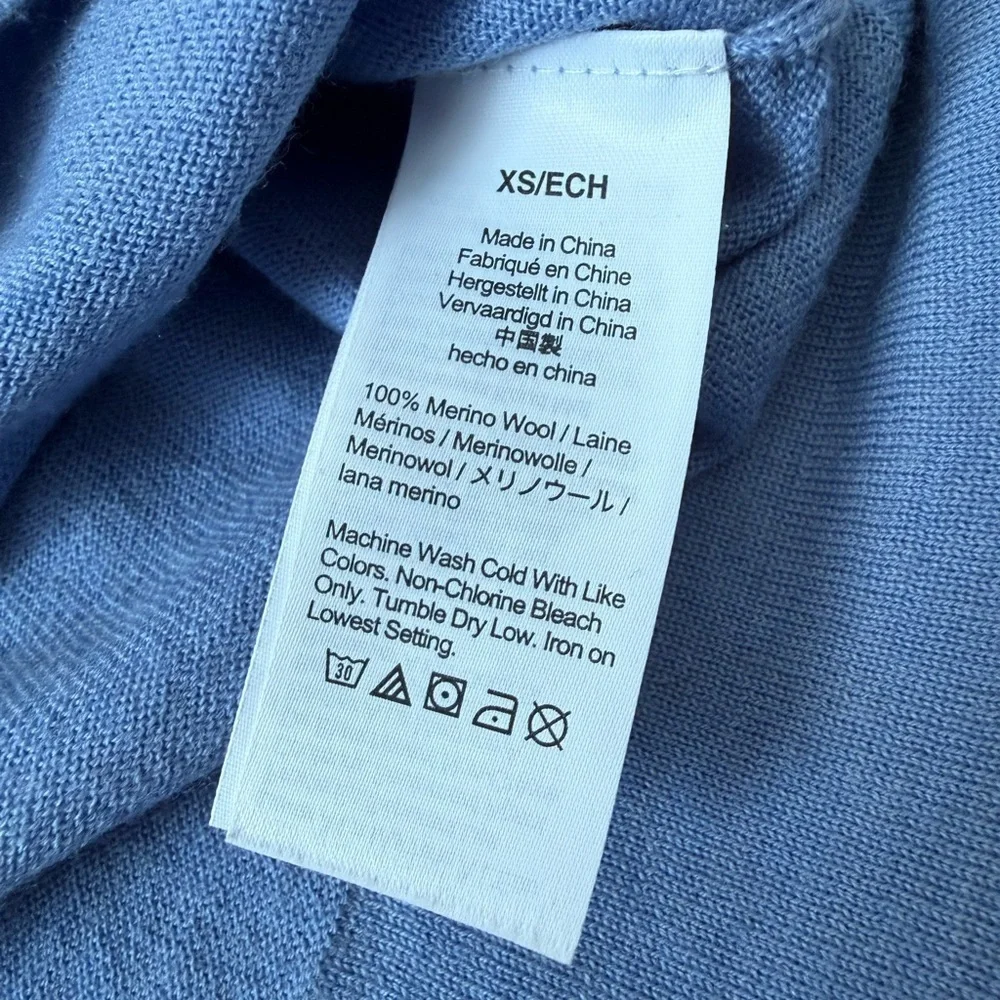J. Crew 100% Merino Wool Relaxed Fit Crewneck Sweater XS Oversized Blue